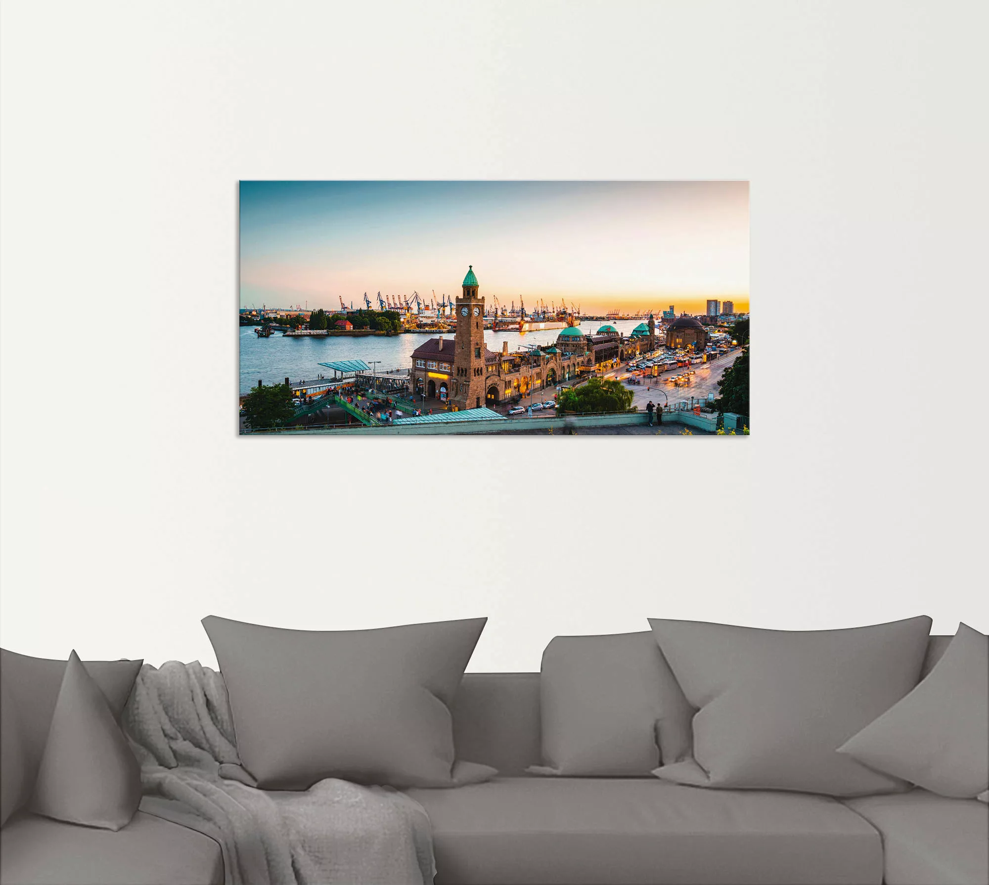 Artland Wandbild "Hamburg Hafen und Landungsbrücken", Deutschland, (1 St.), günstig online kaufen