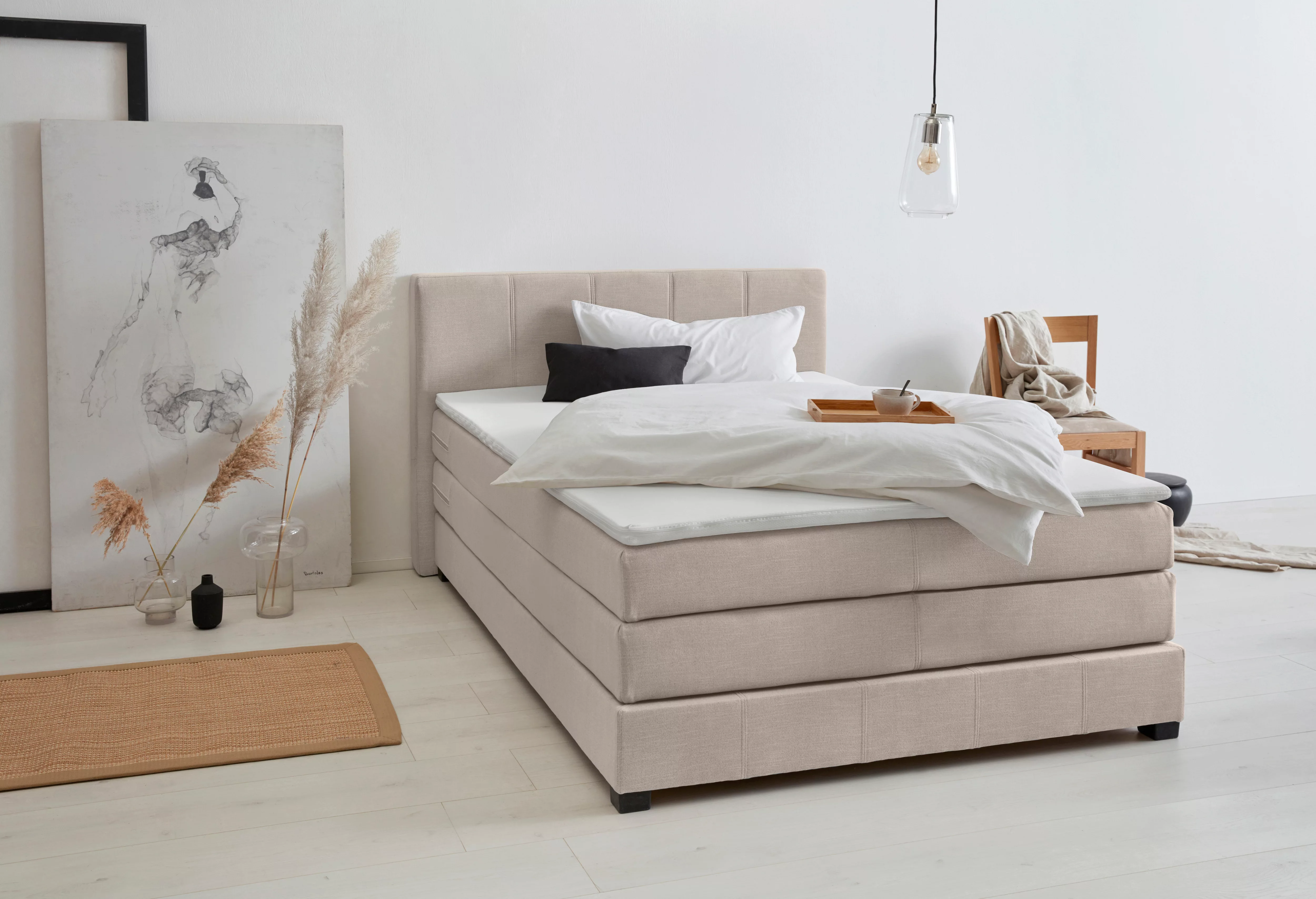 OTTO products Boxspringbett "Peetu", Taschenfederkern-Matratze, in 4 Breite günstig online kaufen