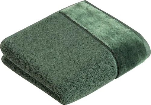 Vossen Handtuch »Pure«, (2 St.), Baumwolle & VEGAN, mit eleganter Veloursbo günstig online kaufen