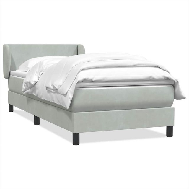 vidaXL Boxspringbett, Boxspringbett mit Matratze Hellgrau 80x220 cm Samt günstig online kaufen