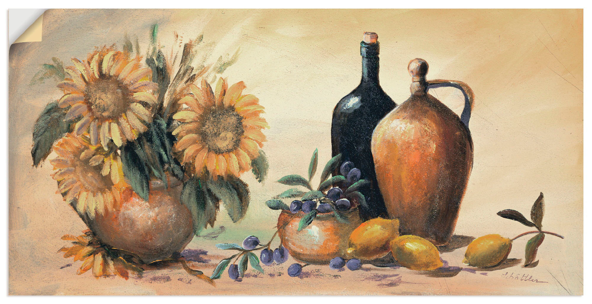 Artland Wandbild »Stillleben mit Sonnenblumen«, Vasen & Töpfe, (1 St.), als günstig online kaufen