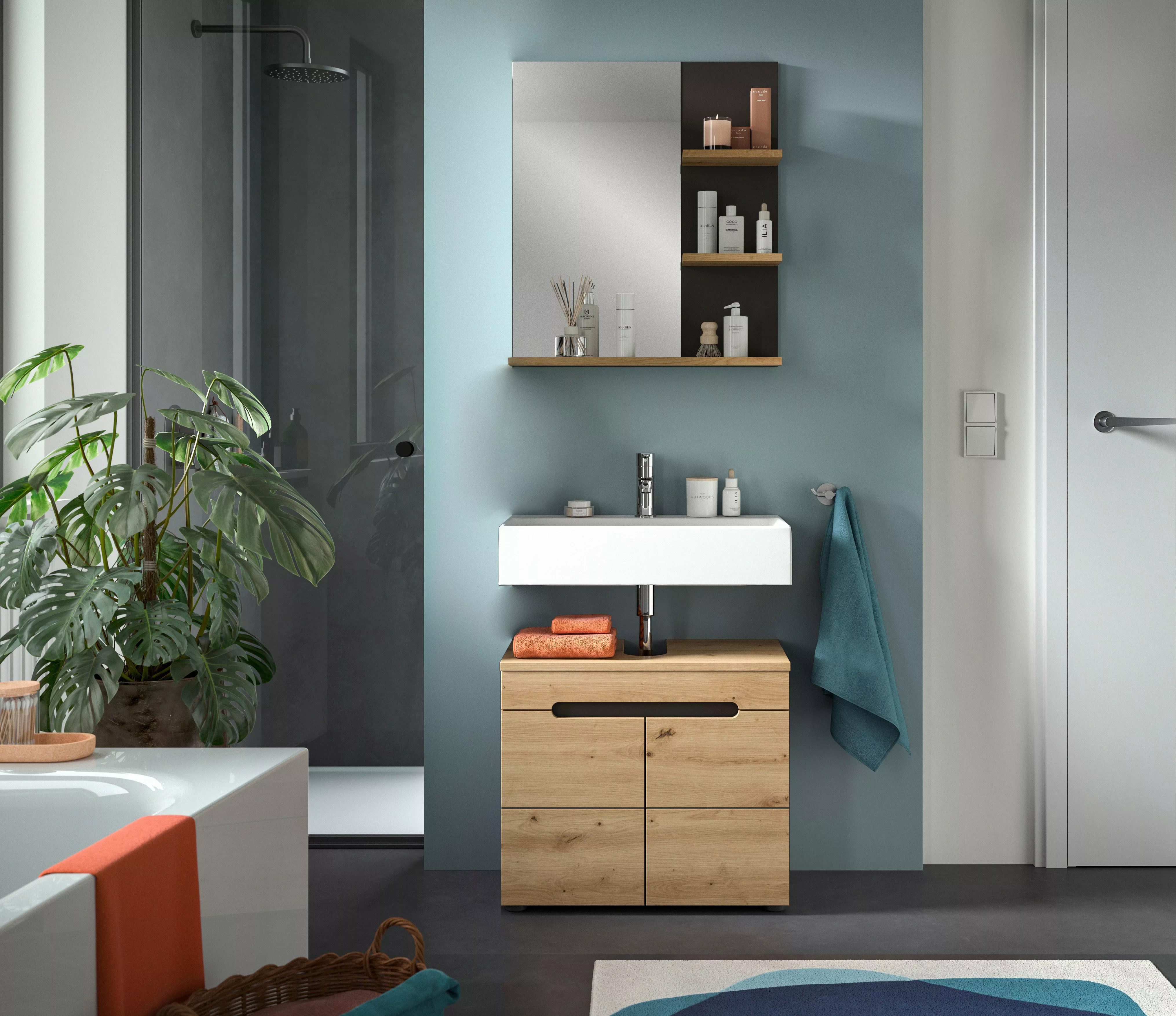 INOSIGN Badmöbel-Set "REHAT, 2-teilig, Breite 63 cm, mit grifflosen Fronten günstig online kaufen