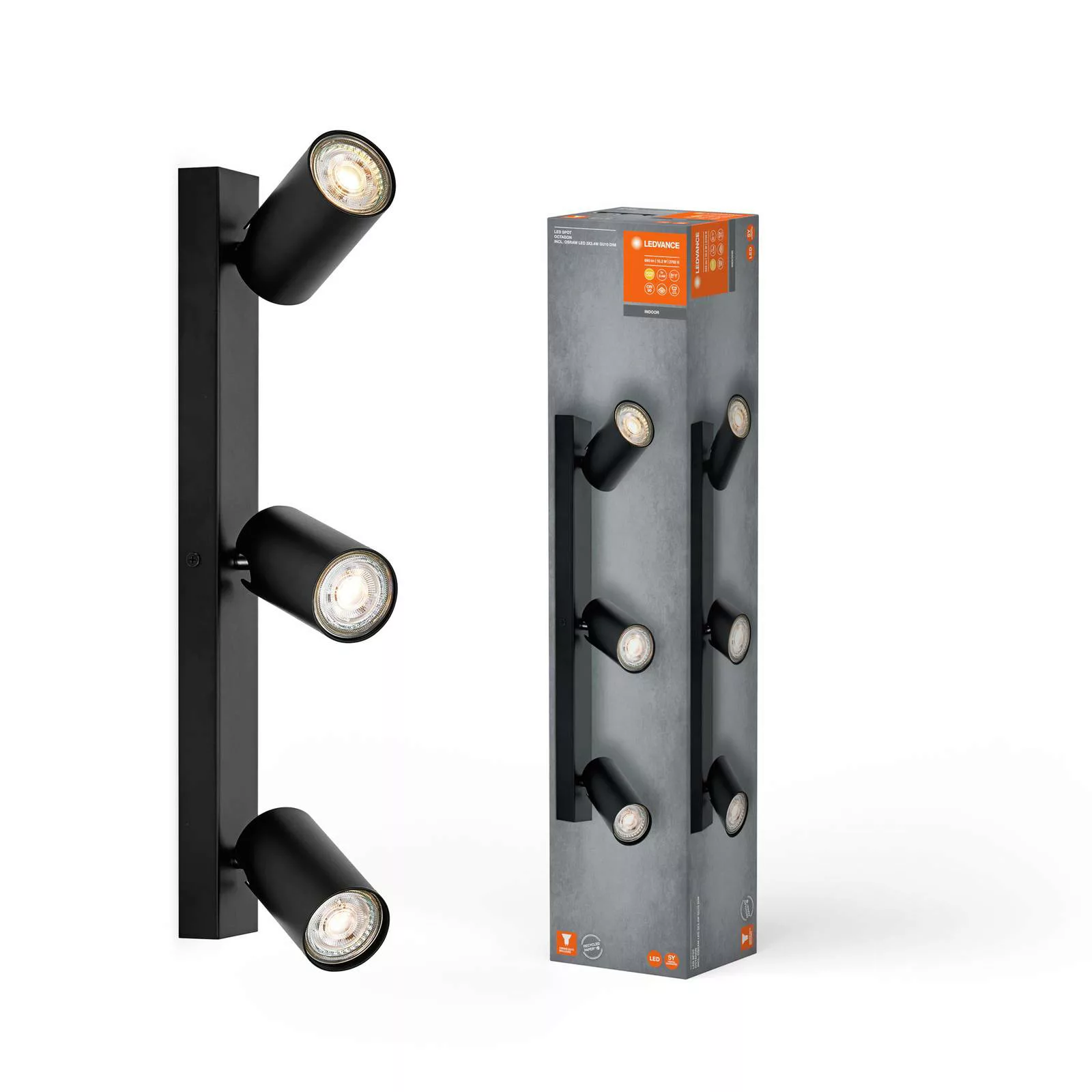 LEDVANCE LED-Strahler Octagon, dimmbar, dreiflammig, schwarz günstig online kaufen