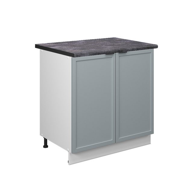 Vicco Spülenunterschrank Fame-Line, Hellblau-grau/Weiß, 80 cm mit Regal, AP günstig online kaufen