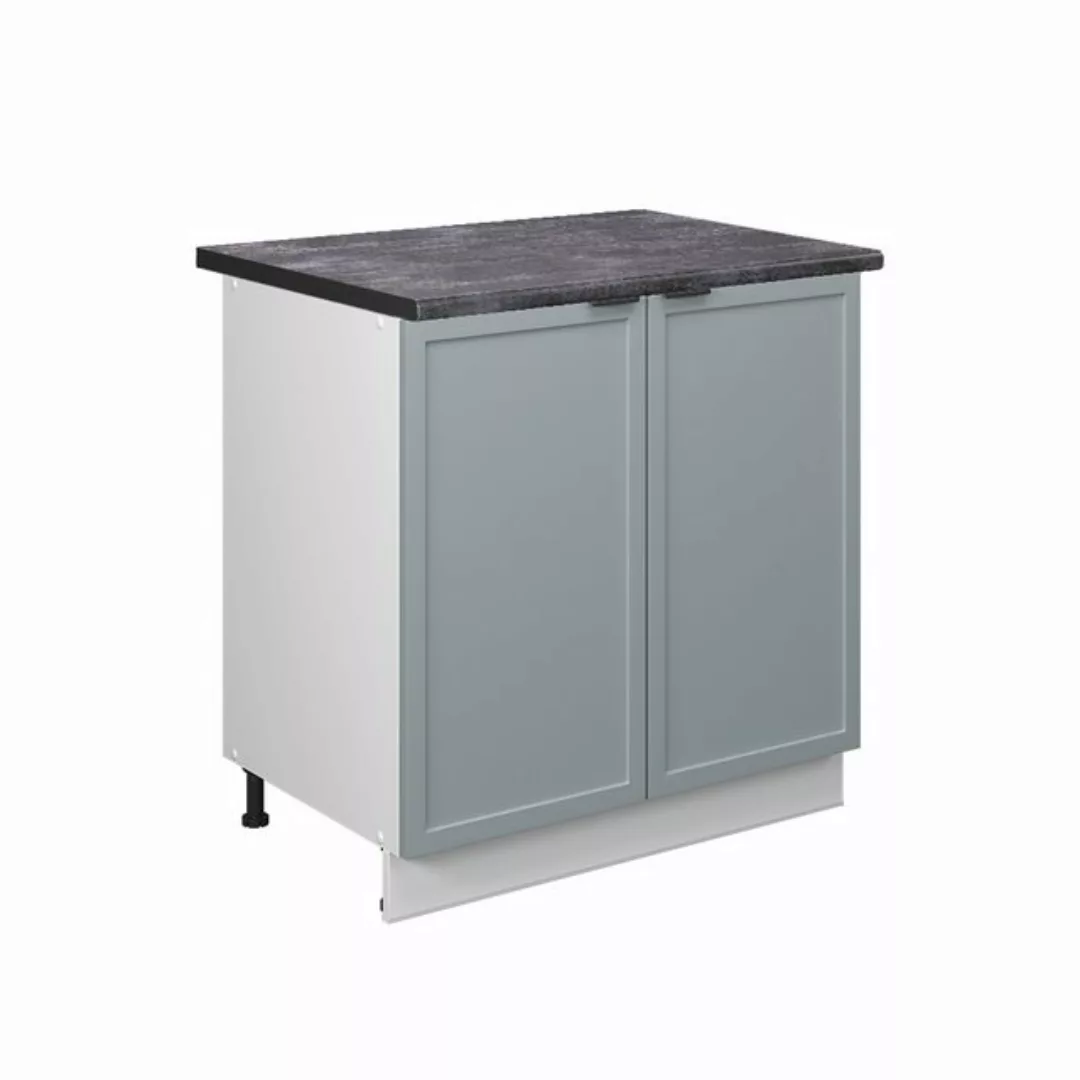 Vicco Spülenunterschrank Fame-Line, Hellblau-grau/Weiß, 80 cm mit Regal, AP günstig online kaufen