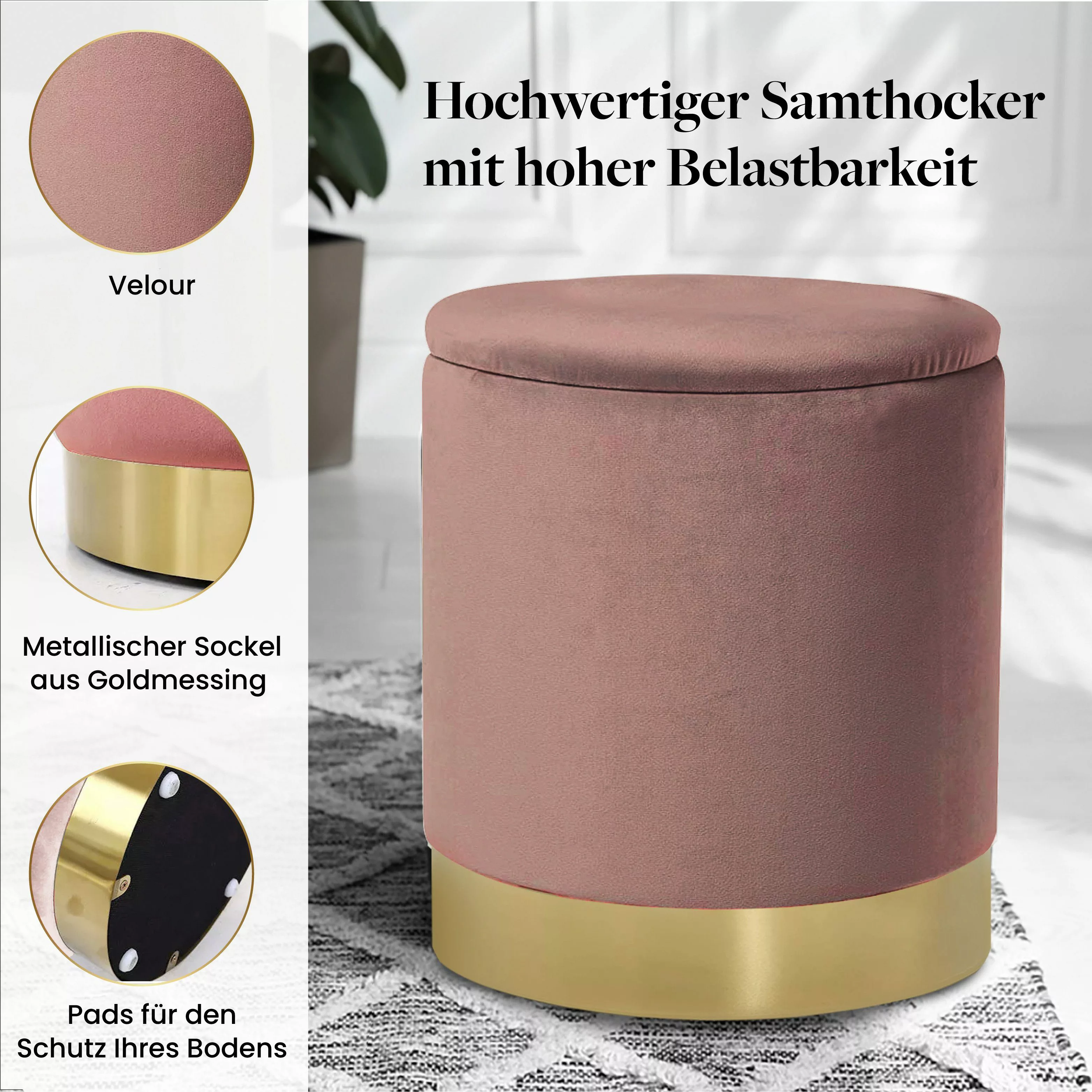 ELYFLAIR Hocker ELYFLAIR® Samthocker mit Stauraum günstig online kaufen