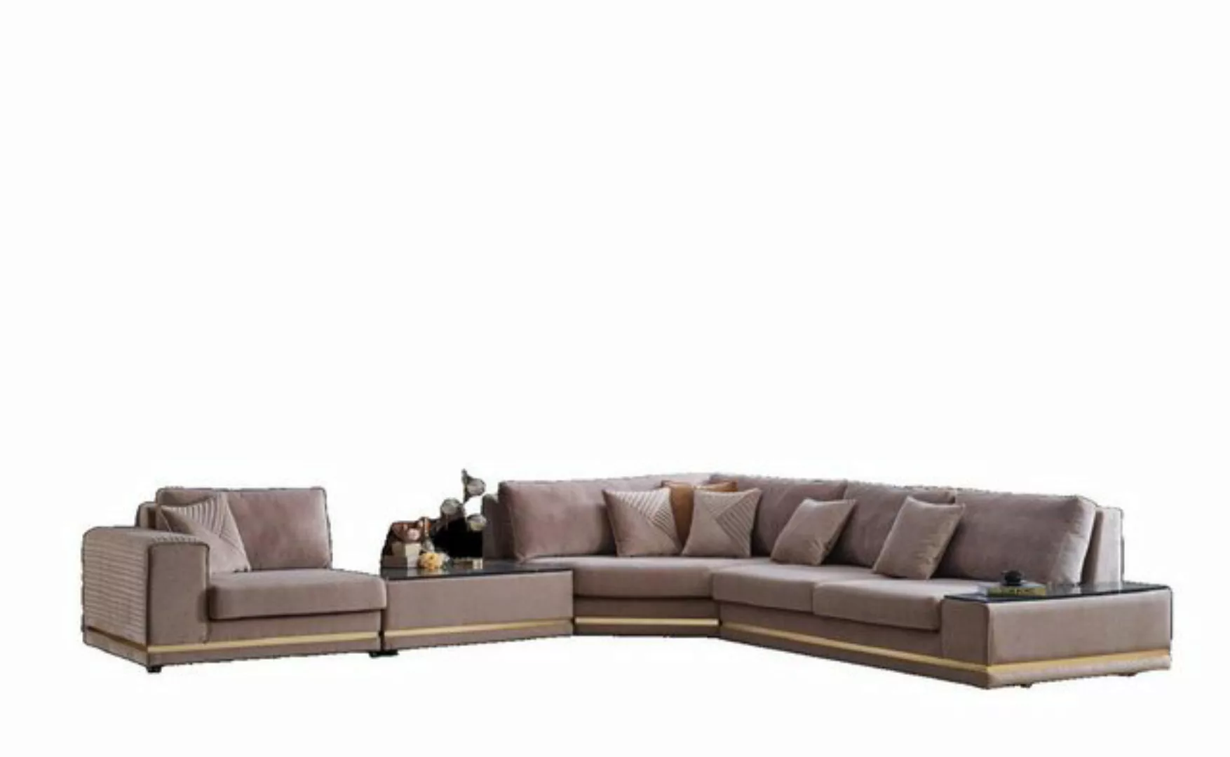 JVmoebel Ecksofa Beige L-Form Wohnlandschaft Designer Polstersofa Stilvolle günstig online kaufen