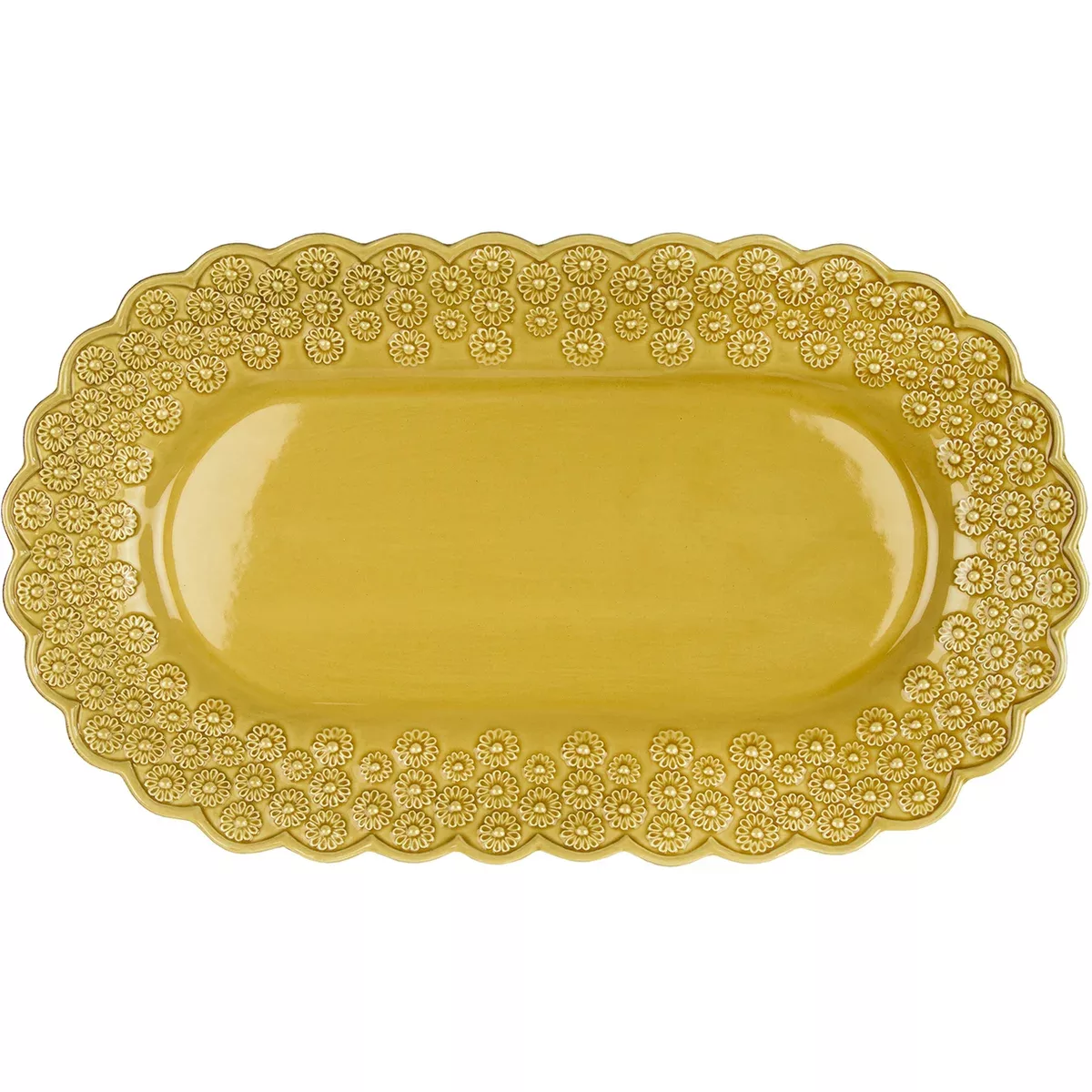 Ditsy ovaler Servierteller Sienna (gelb) günstig online kaufen