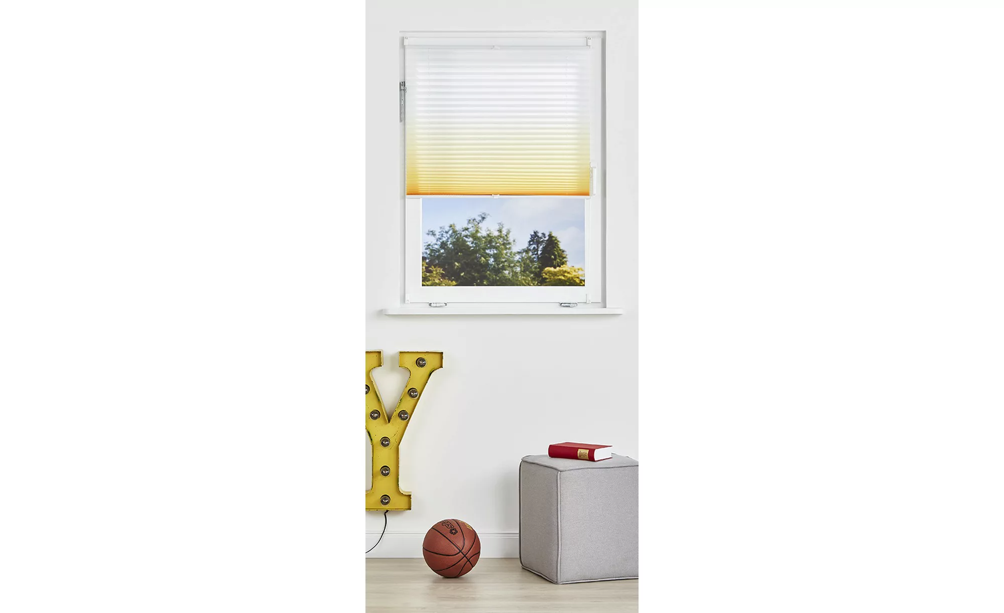 Klemmfix-Plissee - orange - 100% Polyester - 50 cm - Sconto günstig online kaufen