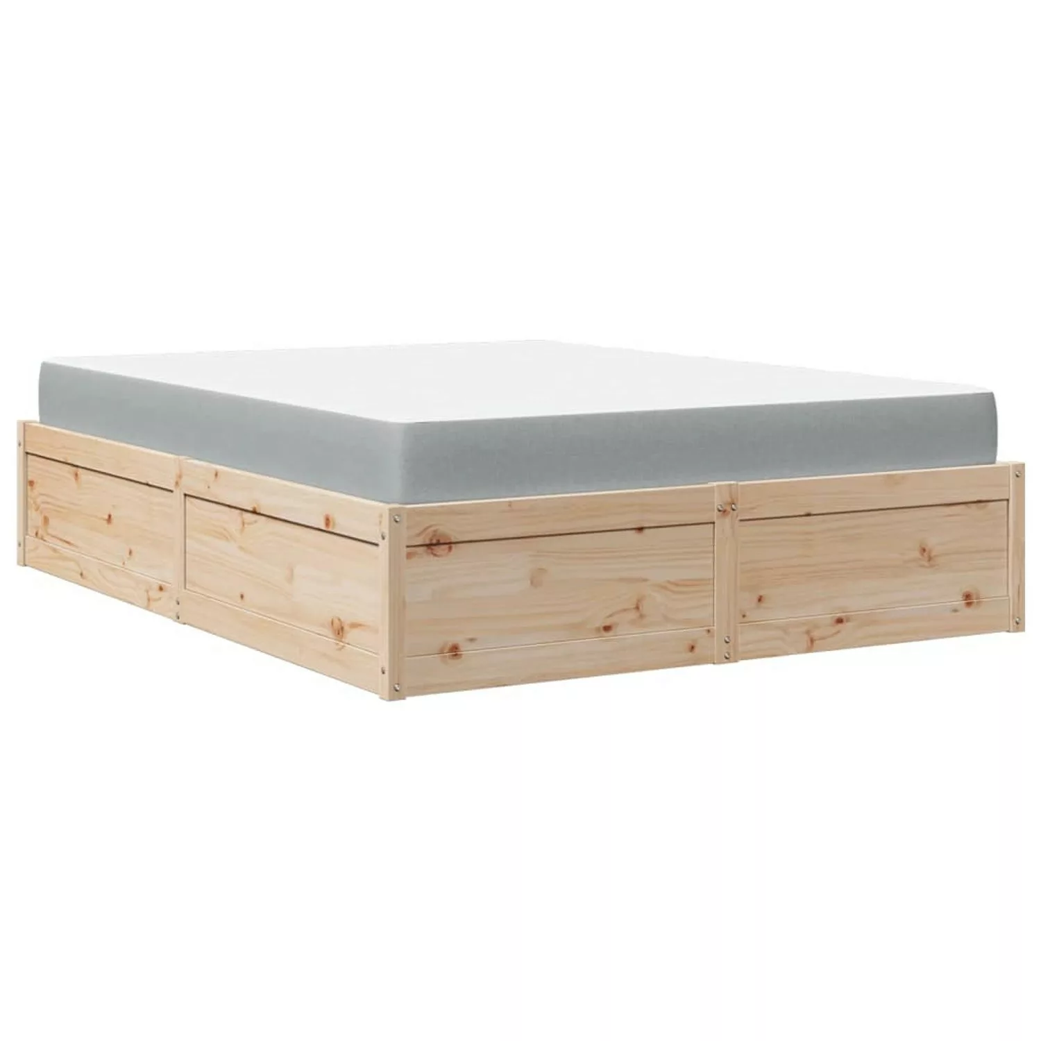 vidaXL Bettgestell Bett mit Matratze 160x200 cm Massivholz Kiefer Bett Bett günstig online kaufen