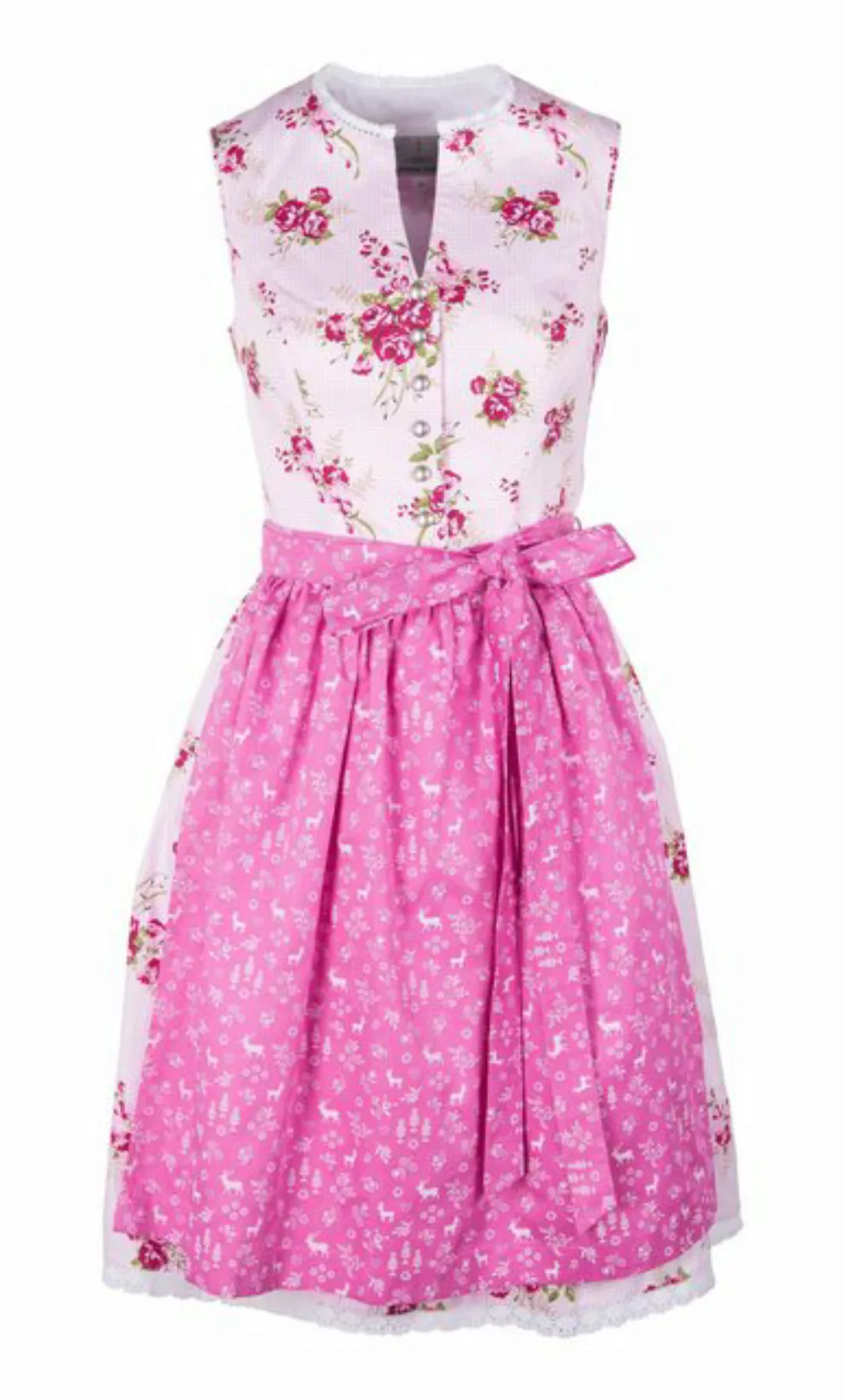 Ramona Lippert Dirndl Jasmin hochgeschlossen rosa 2-teilig Rocklänge 60 cm günstig online kaufen