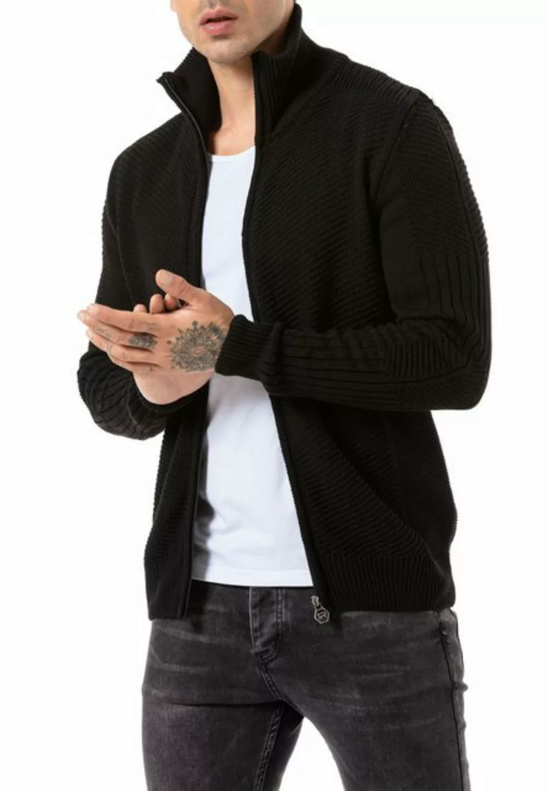 RedBridge Cardigan Herren Strickjacke Cardigan Schwarz L günstig online kaufen