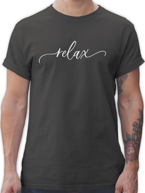 Shirtracer T-Shirt Relax Schriftzug weiß Sprüche Statement günstig online kaufen