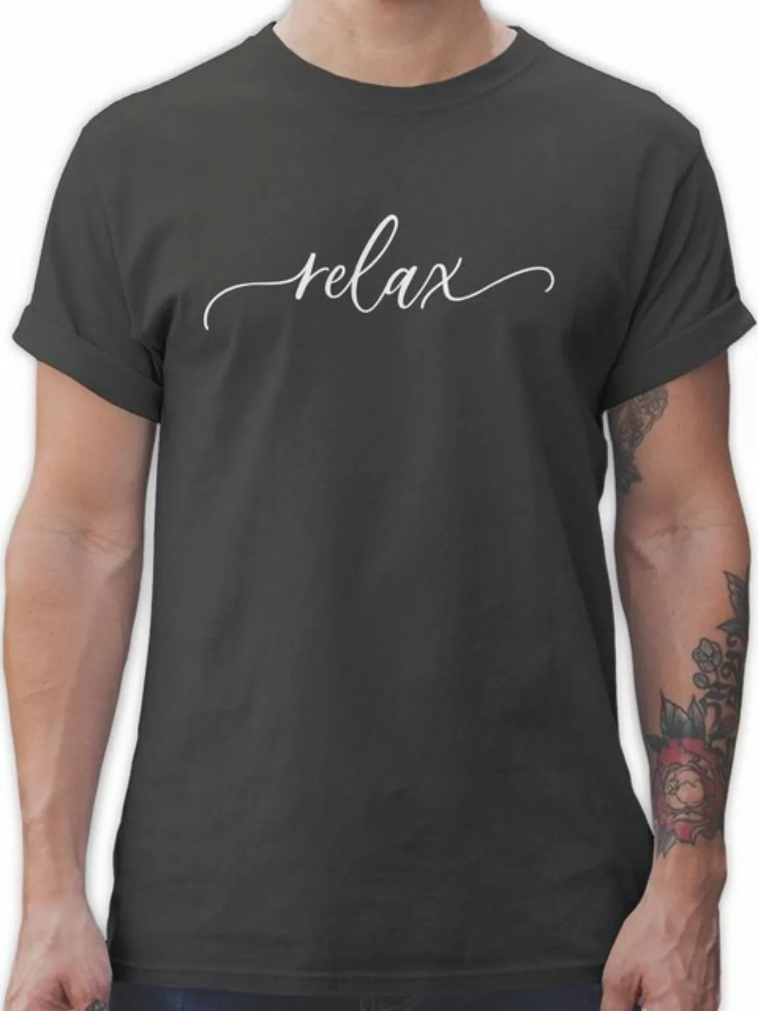Shirtracer T-Shirt Relax Schriftzug weiß Sprüche Statement günstig online kaufen