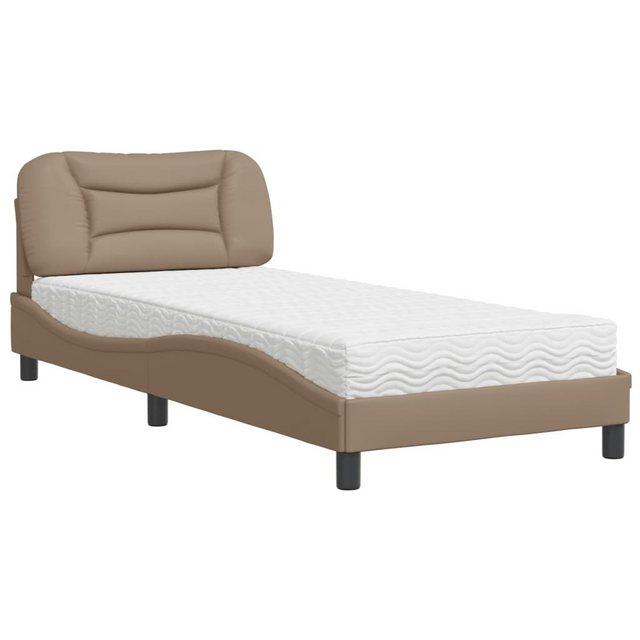 vidaXL Bett Bett mit Matratze Cappuccino-Braun 90x200 cm Kunstleder günstig online kaufen