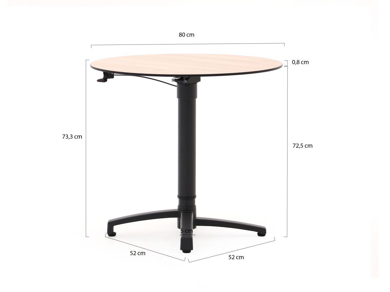 Bellagio Canzo Gartentisch klappbar Ø80 (h:73/109 cm) verstellbar günstig online kaufen