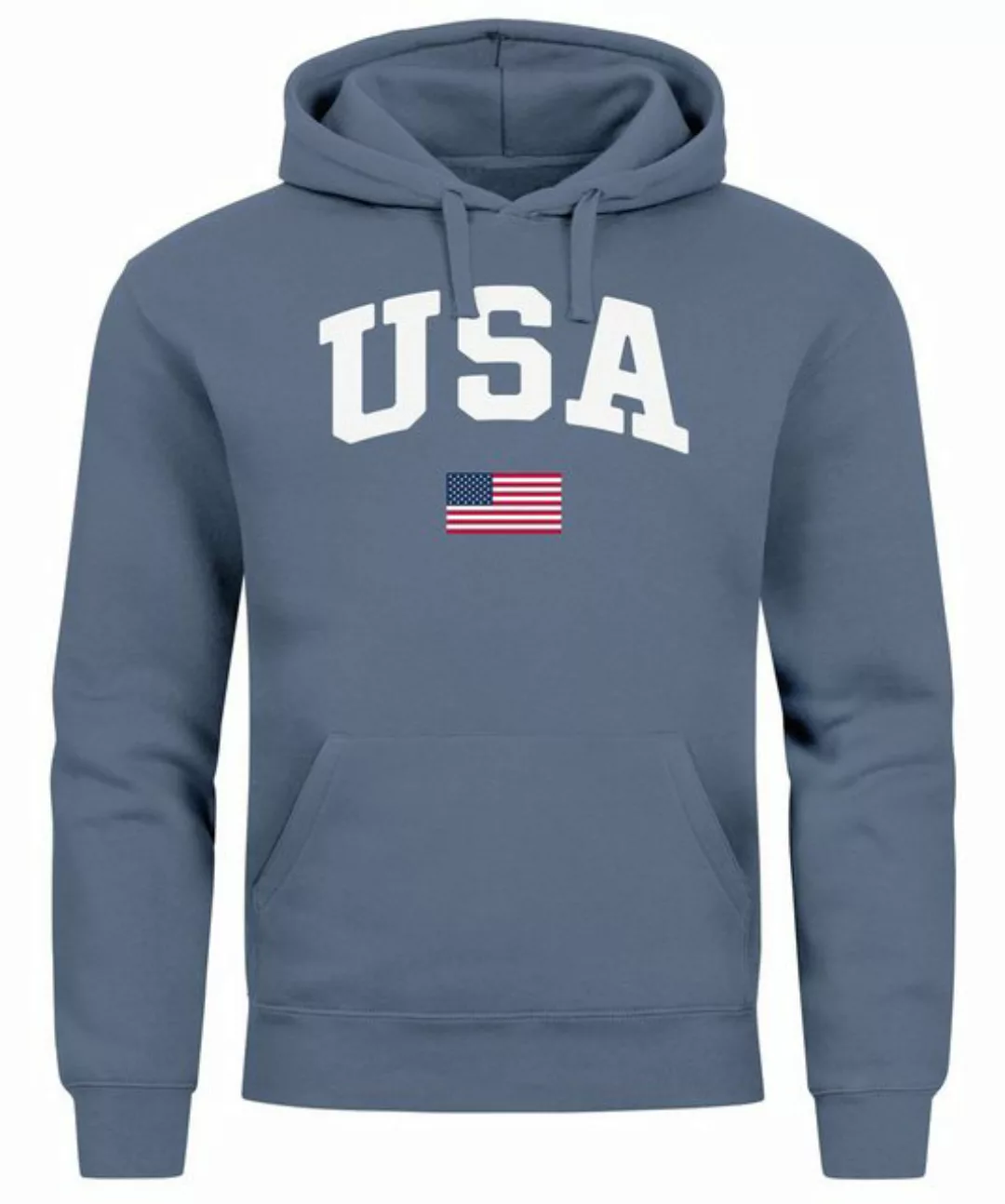 Neverless Hoodie Hoodie Herren USA Schriftzug College Retro US Flagge Ameri günstig online kaufen