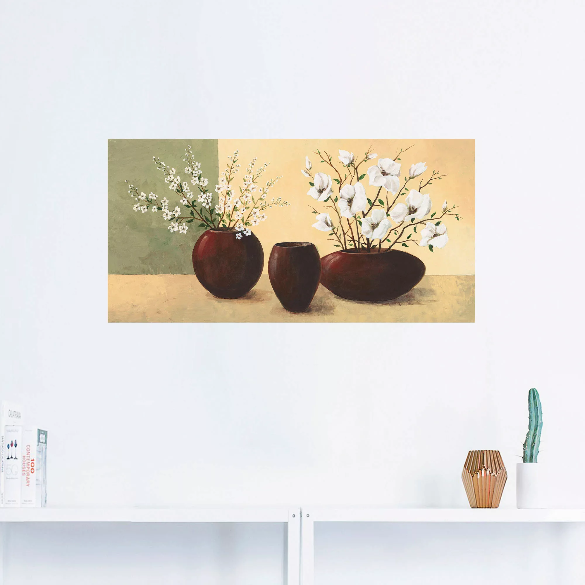 Artland Wandbild "Magnolien", Vasen & Töpfe, (1 St.), als Alubild, Outdoorb günstig online kaufen