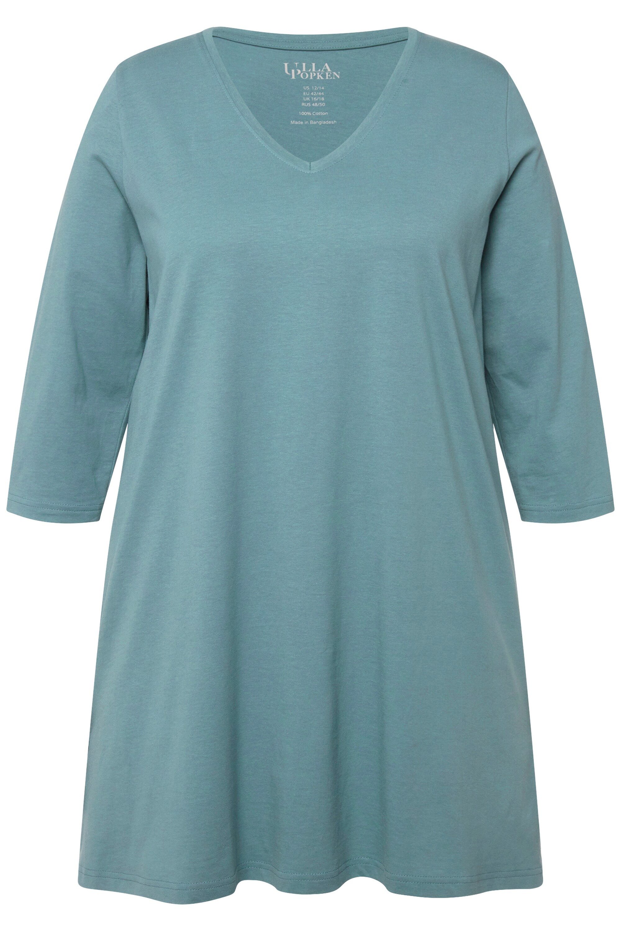 Ulla Popken Longshirt Longshirt A-Linie V-Ausschnitt günstig online kaufen