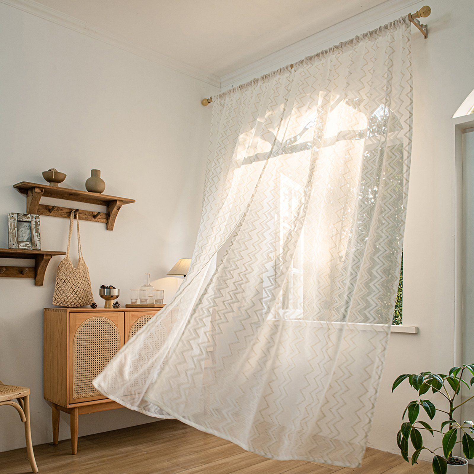 BTTO V&G Vorhang Scheibengardine Voile Vorhänge,Halbtransparent günstig online kaufen