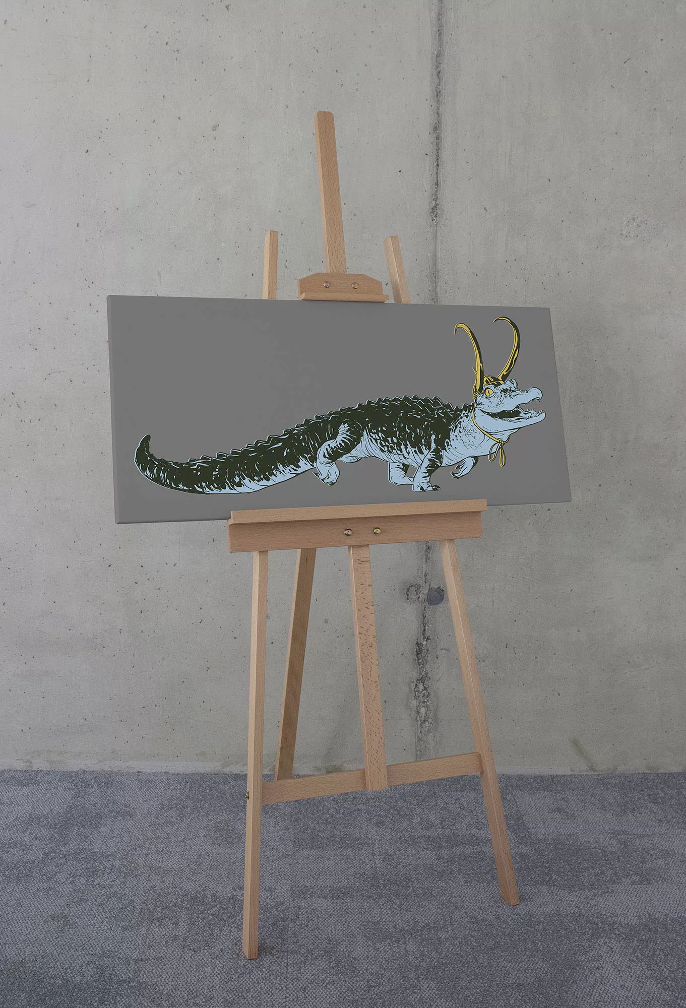 Komar Leinwandbild »Keilrahmenbild - Loki Alligator Variance - Größe 90 x 4 günstig online kaufen