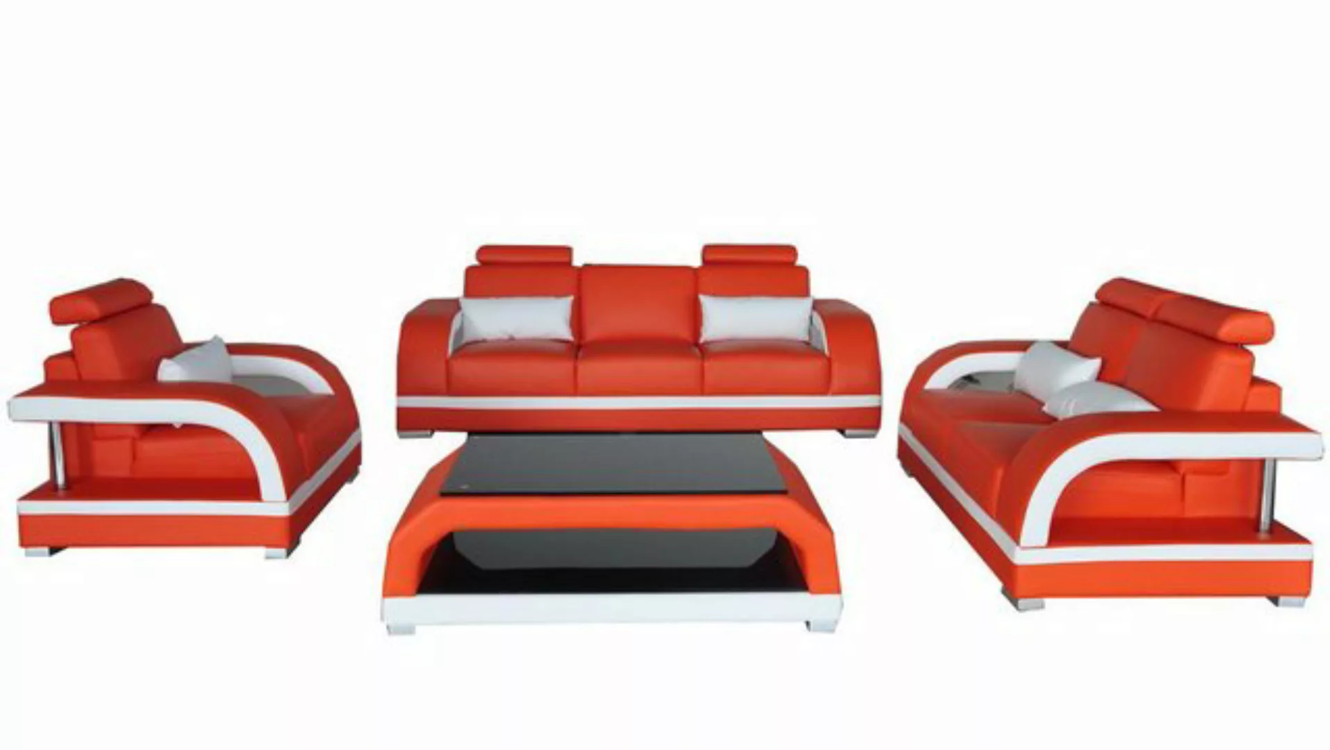 Xlmoebel Sofa Ledersofa mit Polstern und Sitzgarnitur 3+2+1 inklusive USB-A günstig online kaufen