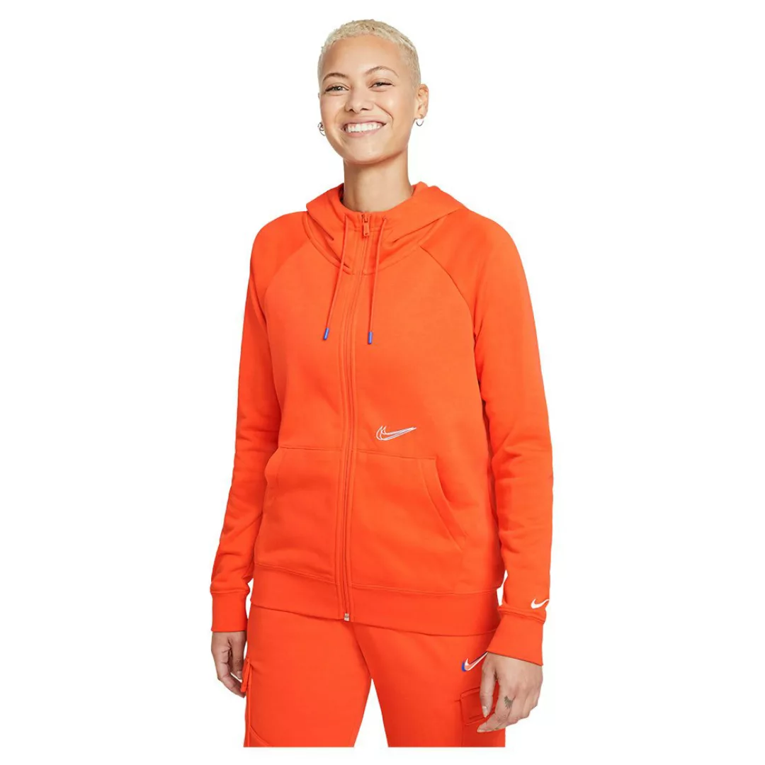 Nike Sportswear Essentials Print Sweatshirt Mit Reißverschluss XL Orange günstig online kaufen