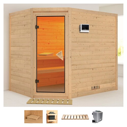 Karibu Sauna »Talida«, (Set), 9-kW-Bio-Ofen mit externer Steuerung günstig online kaufen