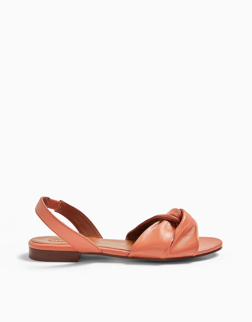 Topshop – Ledersandalen mit Knöchelriemchen in Blush-Rosa günstig online kaufen