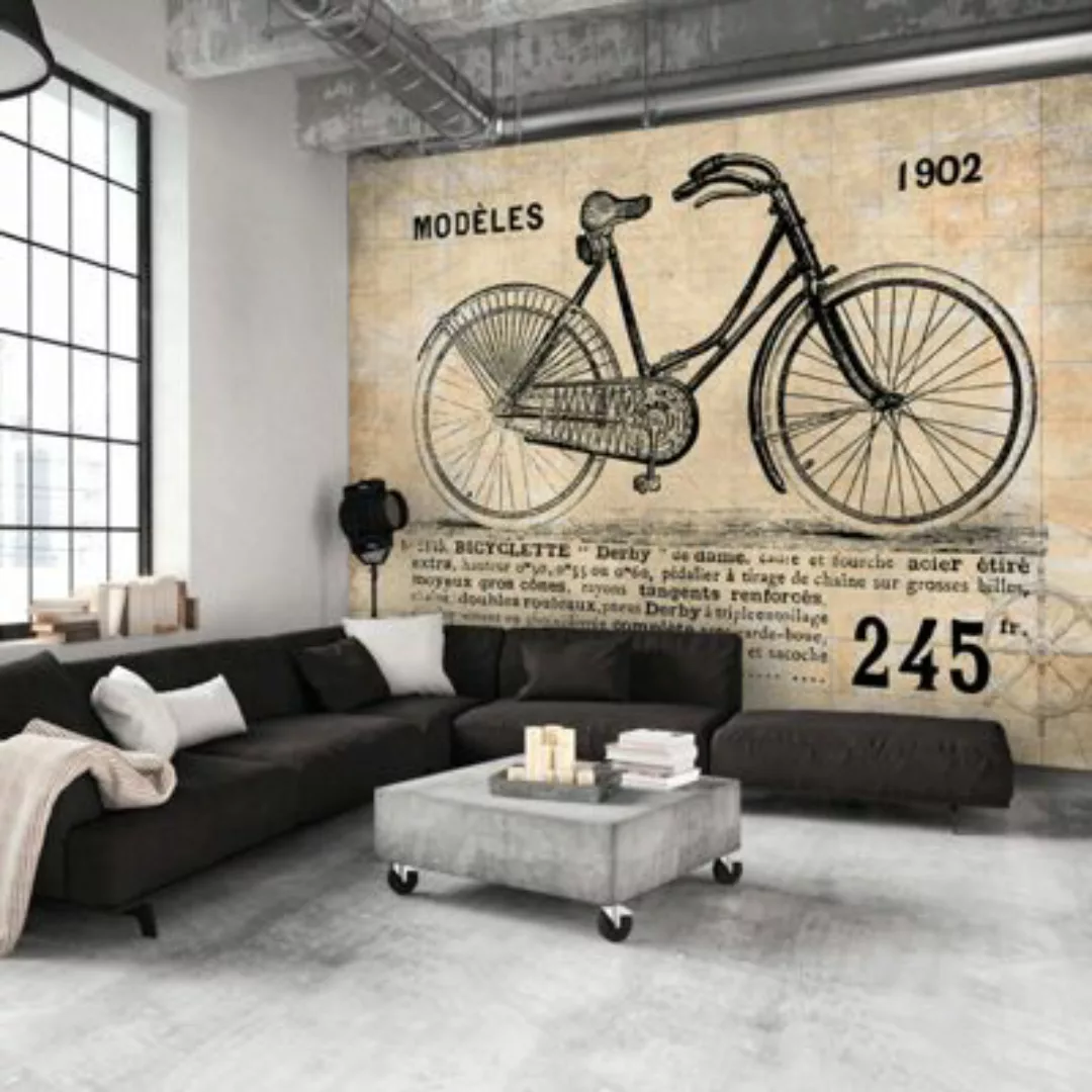 artgeist Fototapete Old School Bicycle mehrfarbig Gr. 300 x 210 günstig online kaufen
