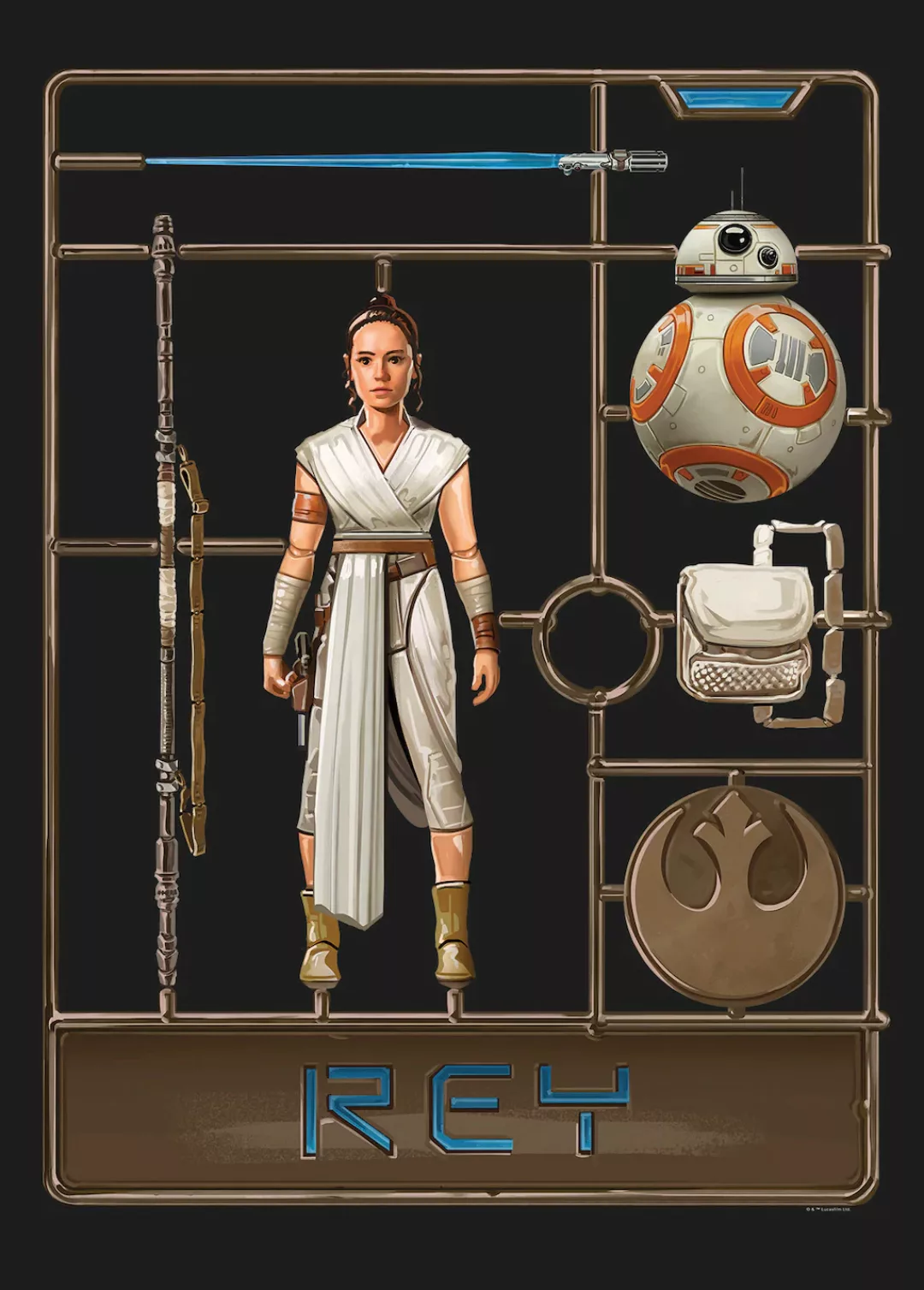 Komar Wandbild Star Wars Toy Rey 50 x 70 cm günstig online kaufen