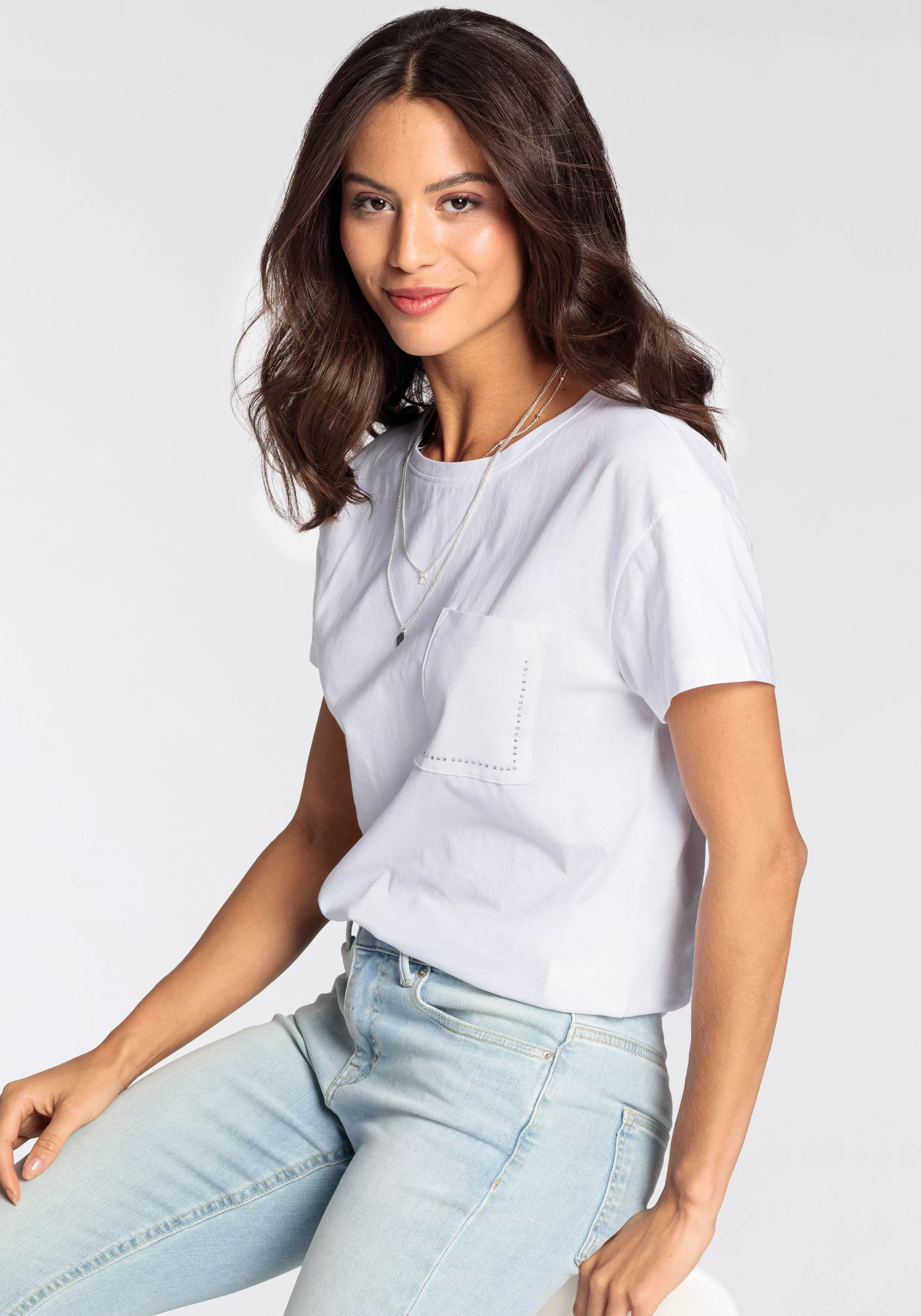 Laura Scott T-Shirt, mit eleganter Glitzertasche - NEUE KOLLEKTION günstig online kaufen