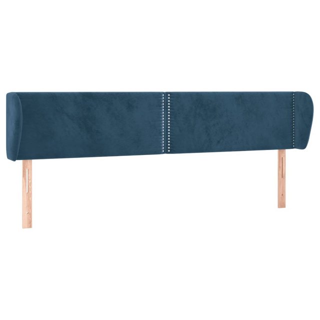 vidaXL Bett, Kopfteil mit Ohren Dunkelblau 183x23x78/88 cm Samt günstig online kaufen