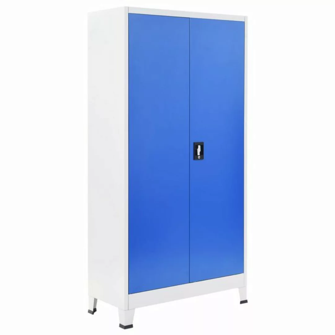 vidaXL Aktenschrank Büroschrank Metall 90 x 40 x 180 cm Grau und Blau günstig online kaufen