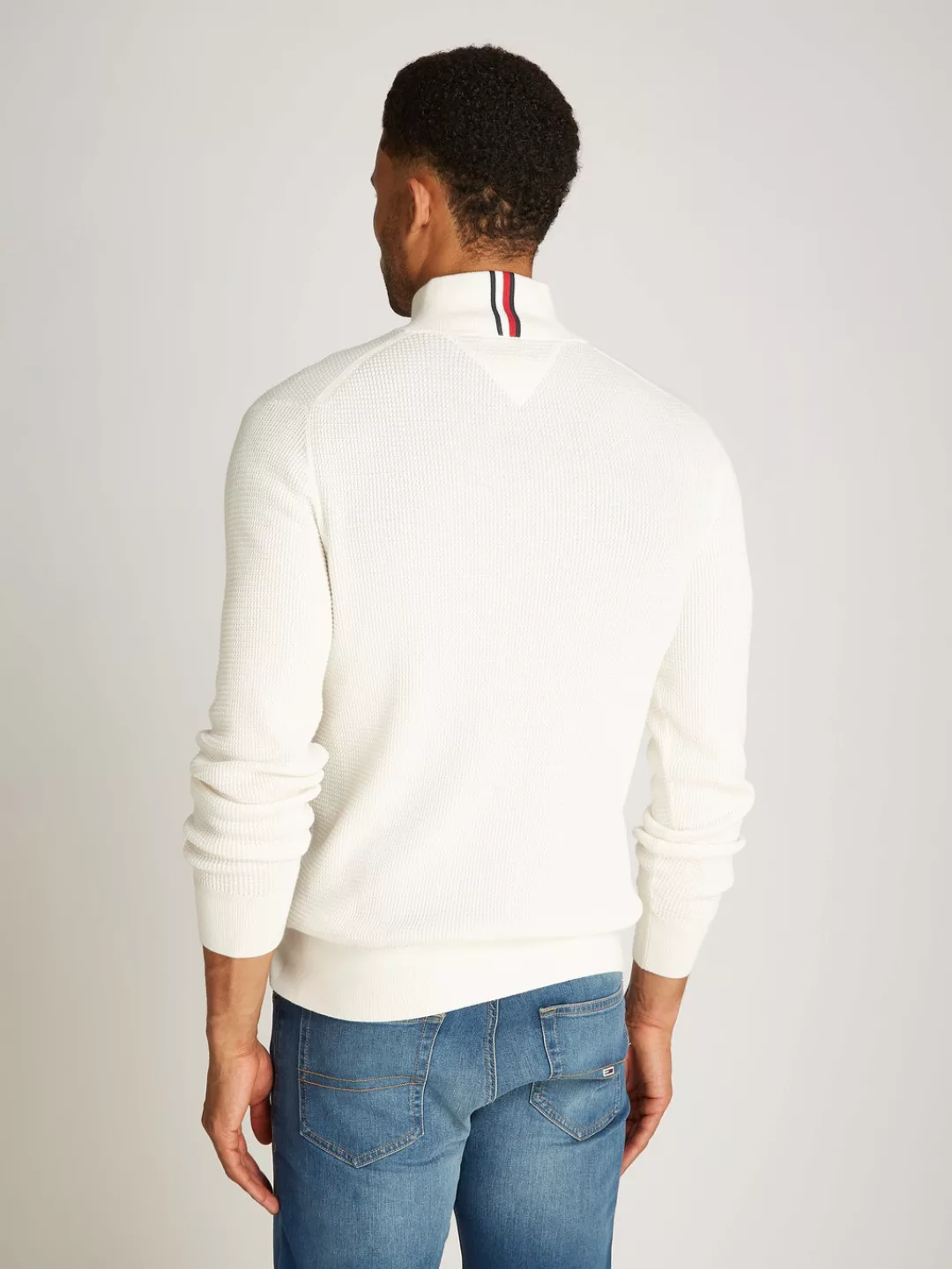 Tommy Hilfiger Strickpullover REFINED STRUCTURE ZIP MOCK günstig online kaufen