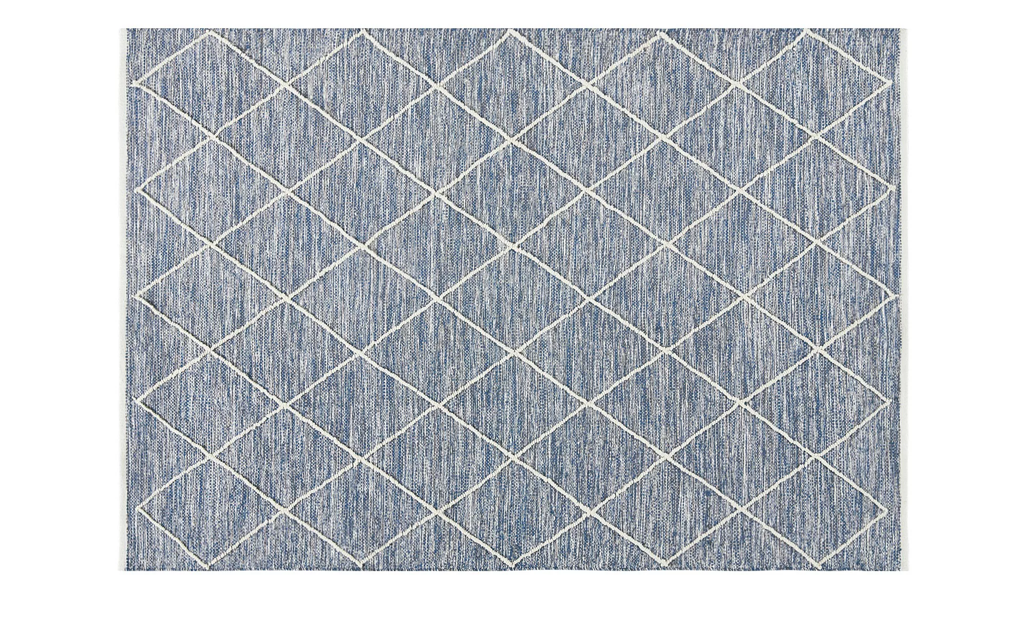 HOME STORY Naturteppich handgewebt - blau - Baumwolle - 170 cm - Sconto günstig online kaufen