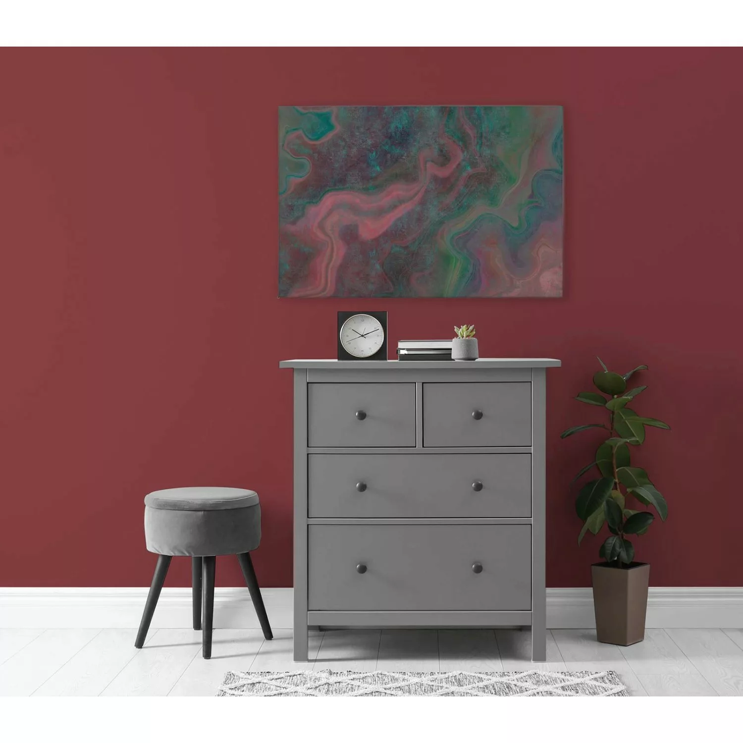 Bricoflor Leinwandbild Abstrakt Marmor Wandbild Bunt Für Wohnzimmer Und Kin günstig online kaufen