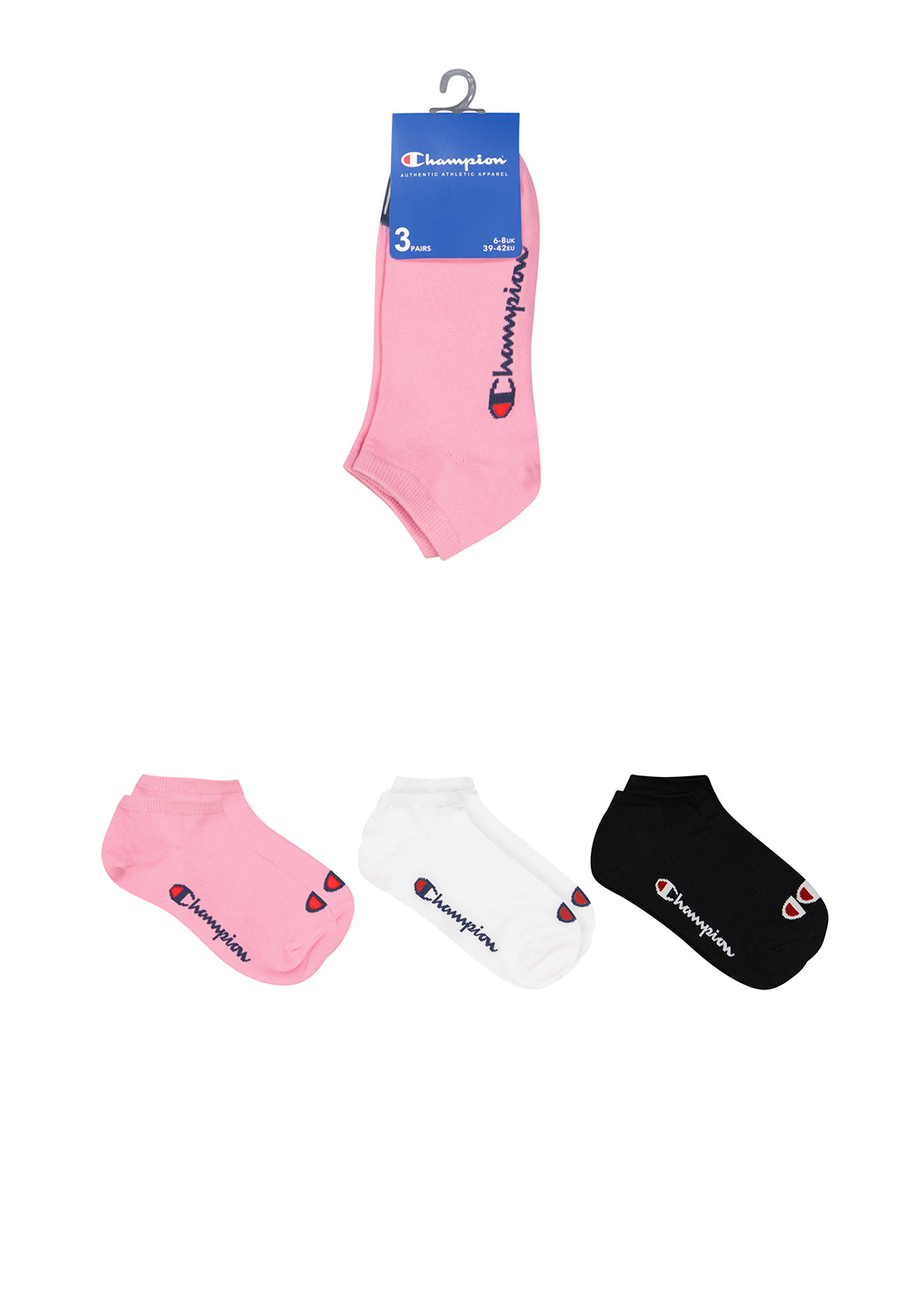 Champion Socken 3-Pack U24560 PS009 FUP WHT NNY Rosa Weiß Dunkelblau günstig online kaufen