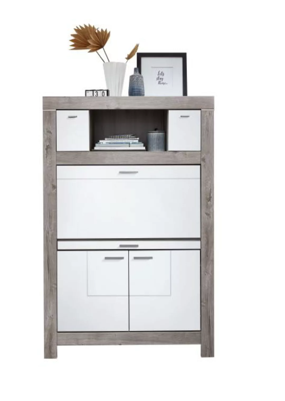 Home Office Sekretär GRANADA von Wohn-Concept Weiß supermatt /  Haveleiche günstig online kaufen