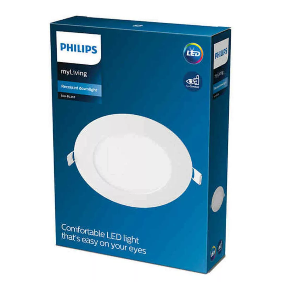 Deckenlampe Philips Downlight Slim 22, 5 X 2 Cm Aluminium Weiß 20 W (4000 K günstig online kaufen