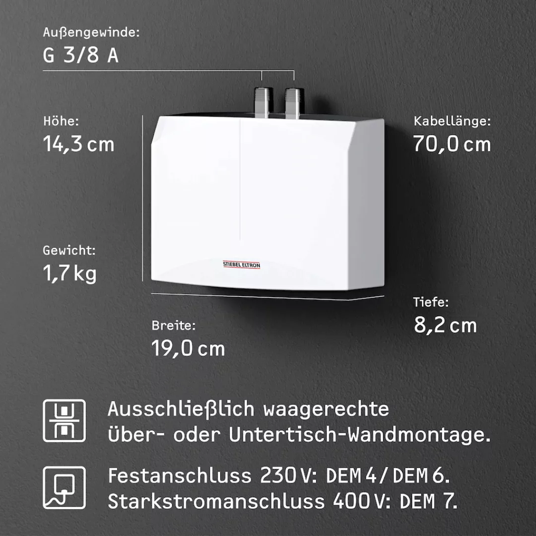 STIEBEL ELTRON Klein-Durchlauferhitzer »DEM 4«, elektronisch, für Handwasch günstig online kaufen