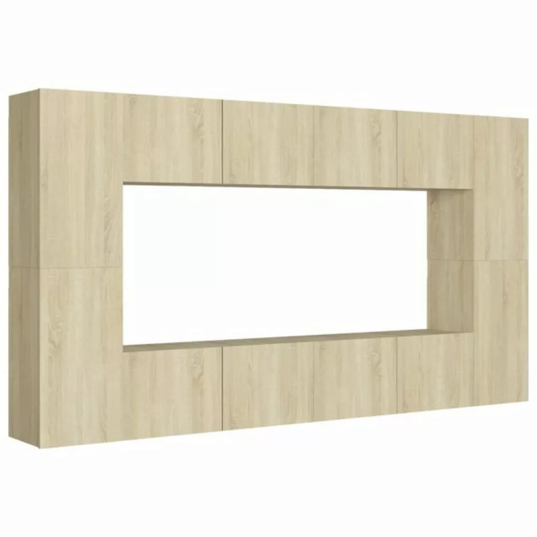 furnicato TV-Schrank 8-tlg. TV-Schrank-Set Sonoma-Eiche Holzwerkstoff günstig online kaufen