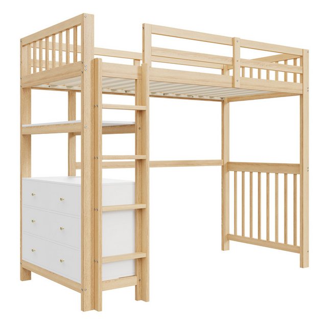 REDOM Kinderbett Einzelbett Holzbett Hochbett Stauraumbett Funktionsbett (m günstig online kaufen