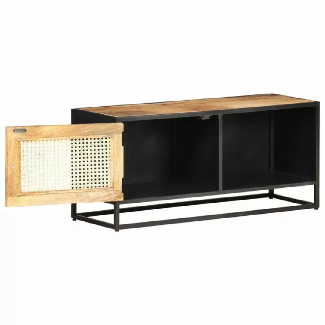 Tv-schrank 90x30x40 Cm Raues Mangoholz Und Wiener Geflecht günstig online kaufen