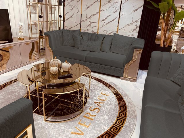 JVmoebel Sofa, Sofagarnitur 3+3+1+1 Sitz Couch Polster Garnitur Set Metall günstig online kaufen