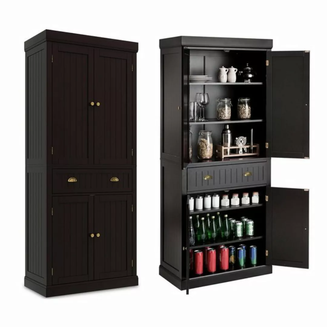 COSTWAY Küchenbuffet Hochschrank mit verstellbarer Regalen&Schublade, 183cm günstig online kaufen