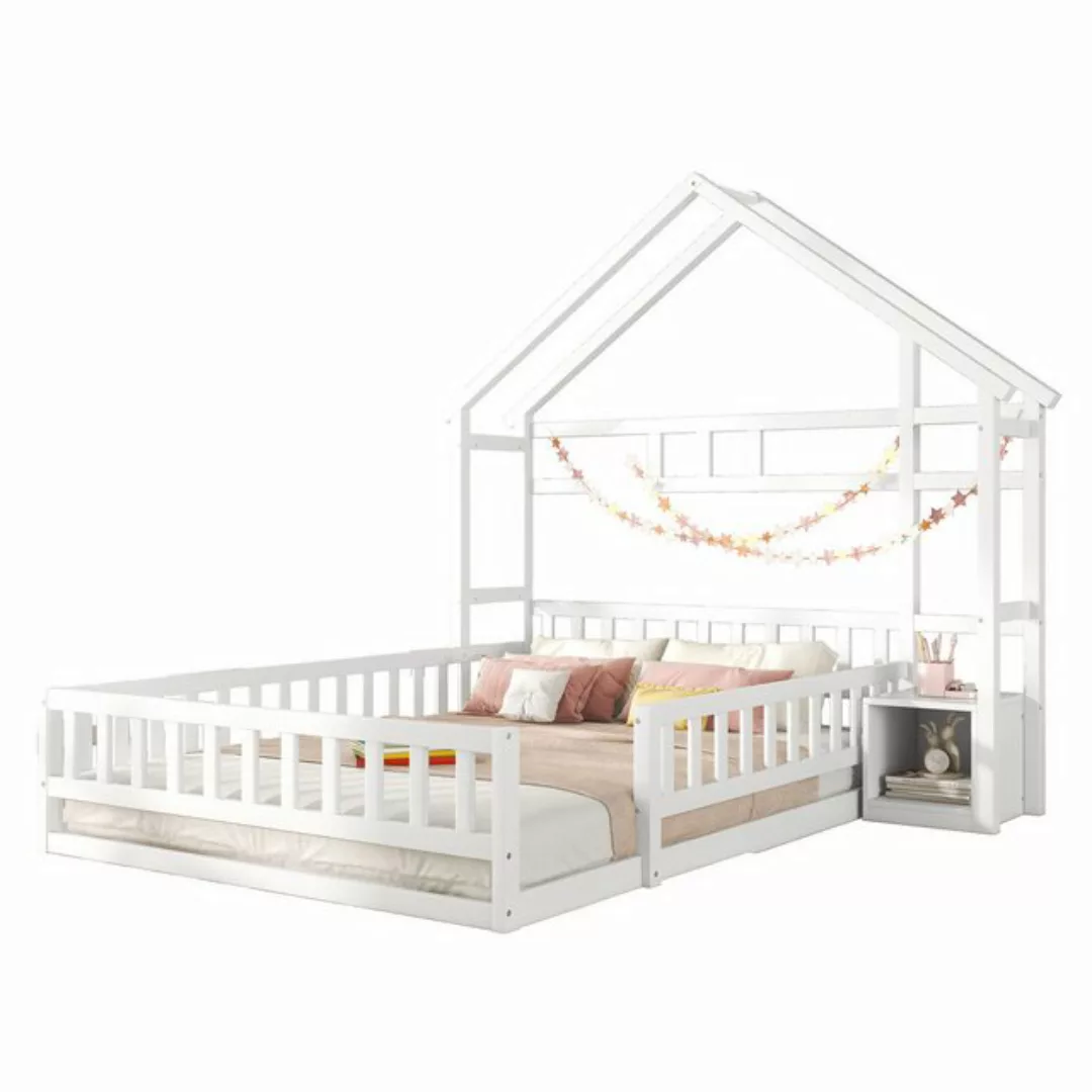 OKWISH Kinderbett Holzbett Funktionsbett Hausbetten (Flachbetten140 x 200cm günstig online kaufen