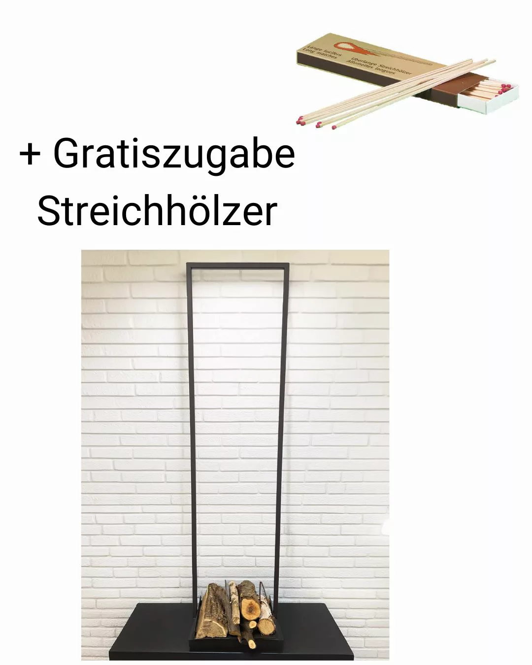 Eisen-Holzstapler - Toulouse h 150cm 25 x 35 cm + Gratiszugabe Streichhölze günstig online kaufen