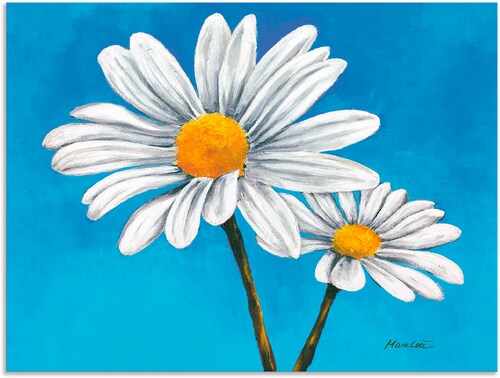 Artland Wandbild »Margeriten auf Blau«, Blumen, (1 St.), als Alubild, Outdo günstig online kaufen