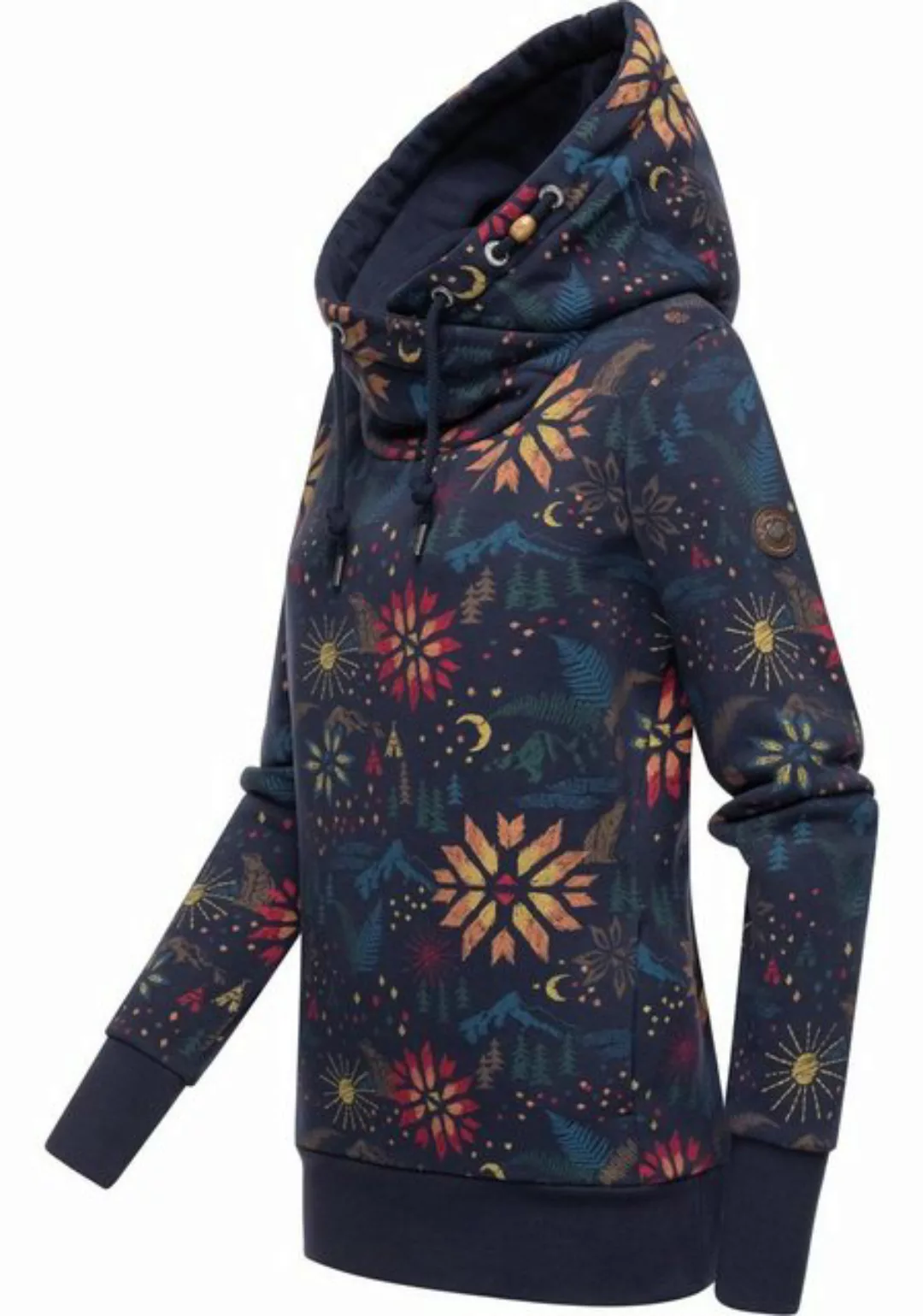 Ragwear Kapuzenpullover "Gripy B Print", Gemusterter Hoodie mit hohem Krage günstig online kaufen